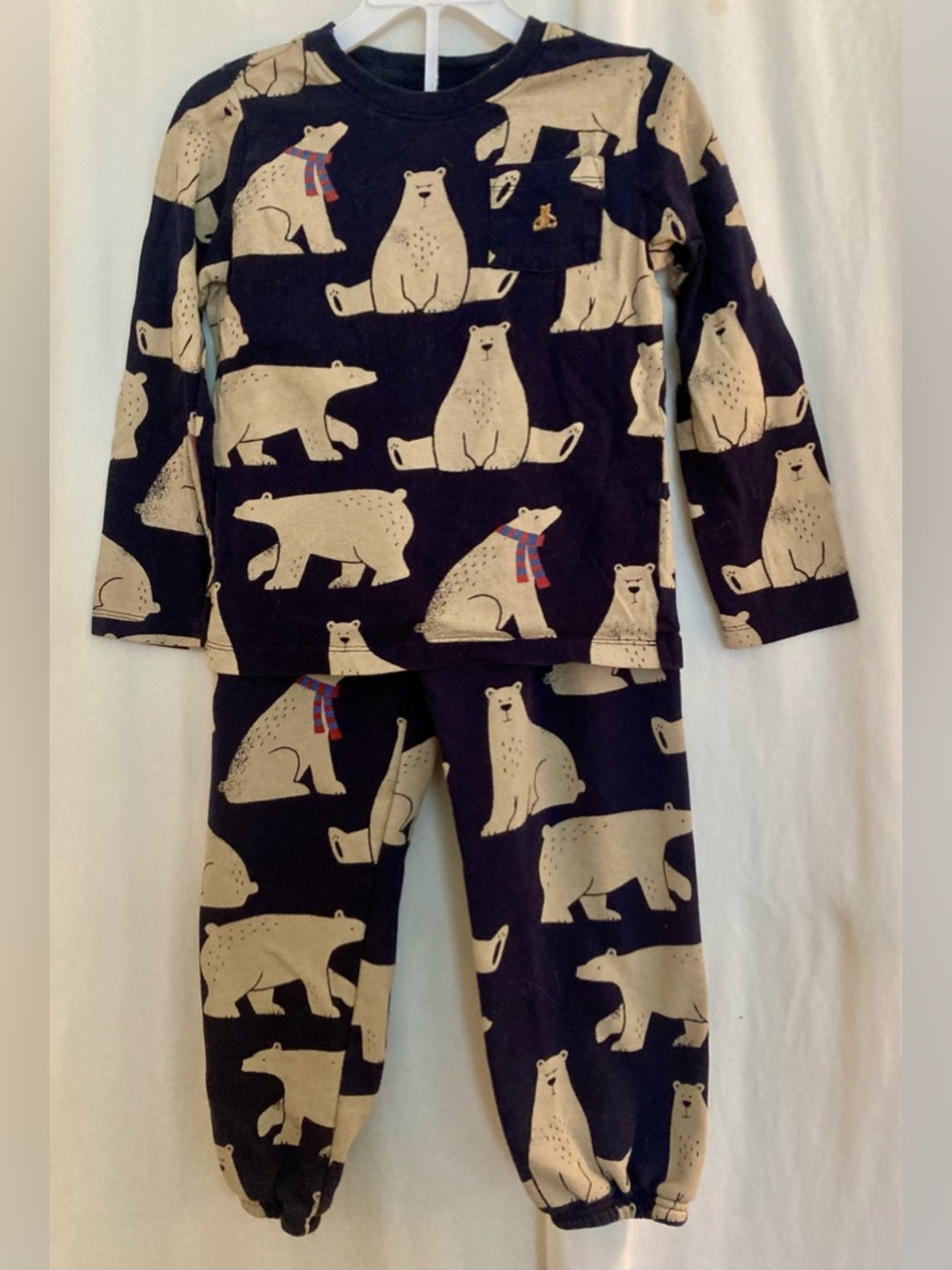 Baby GAP Navy Polar Bear Print Sweatsuit Set Size 6 Years